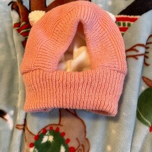 Charming Pink Knit Dog Hat